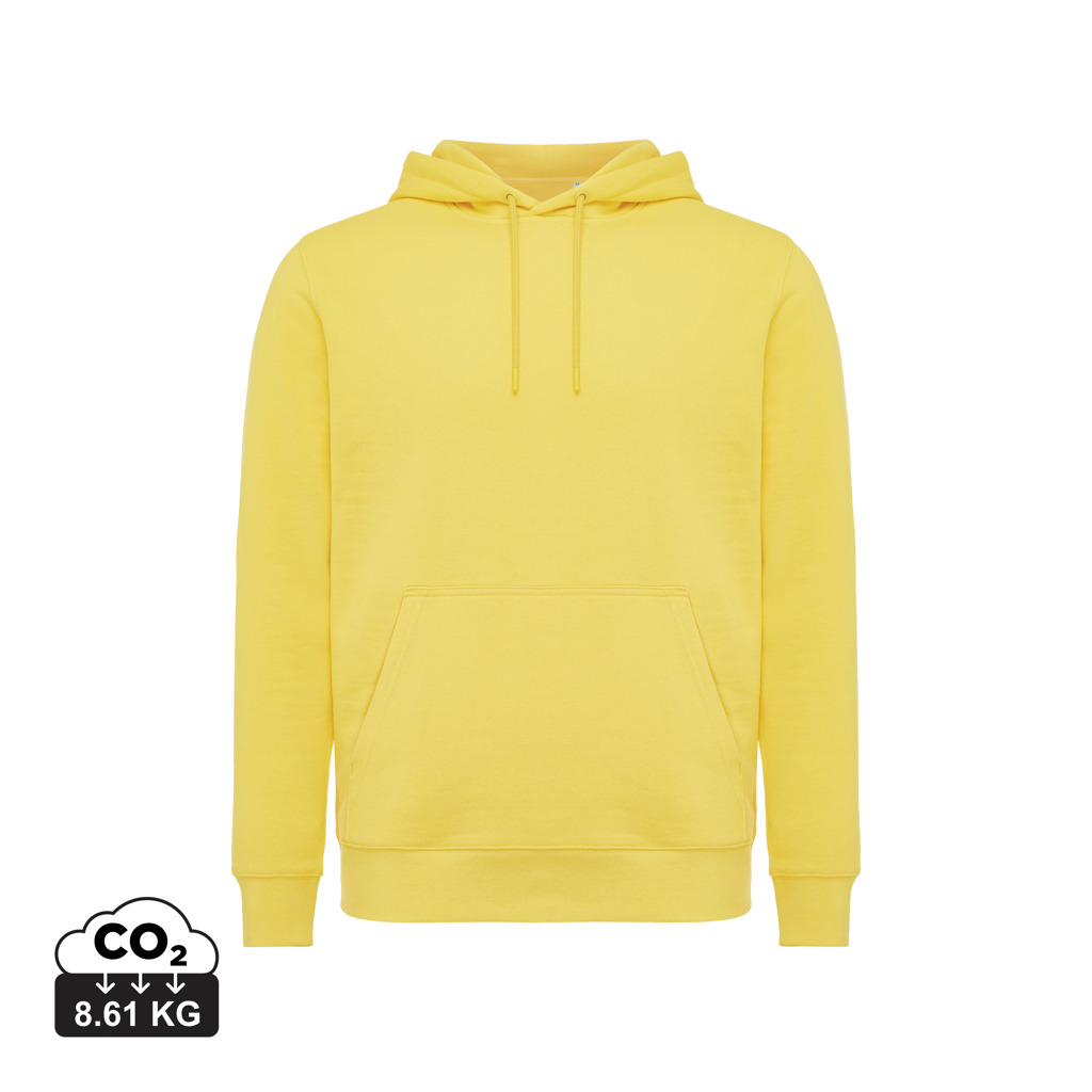 Sweat à capuche unisexe promotionnel coton bio Rila Iqoniq Jaune
