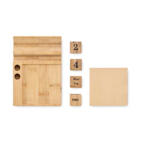 Calendrier de bureau en bambou Bootop