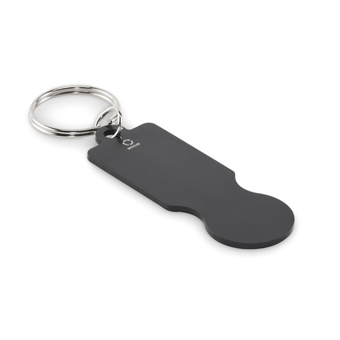 Porte-clés avec jeton de chariot à personnaliser Tokley Noir