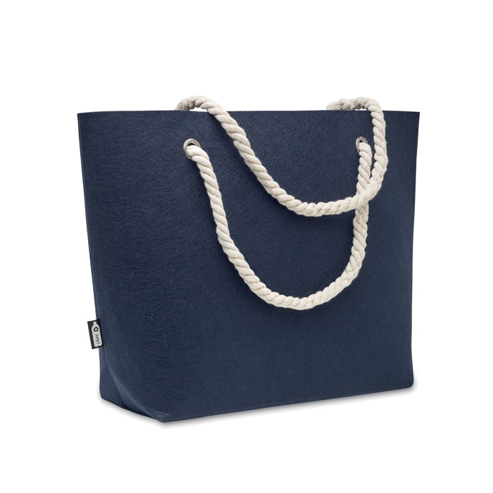 Sac de plage personnalisé en feutre rPET FELTSEA Bleu