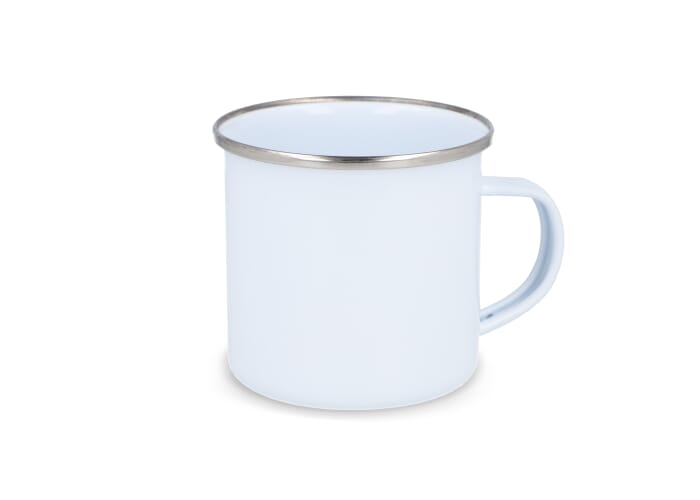 Mug publicitaire en verre dépoli 335ml Mallorca Blanc