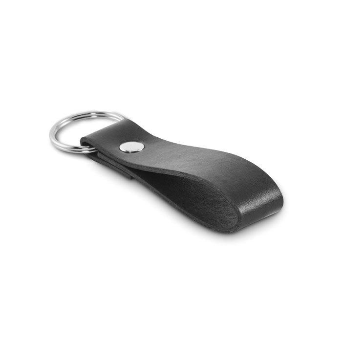 Porte-clés à boucle en PU personnalisé STROKEY Noir
