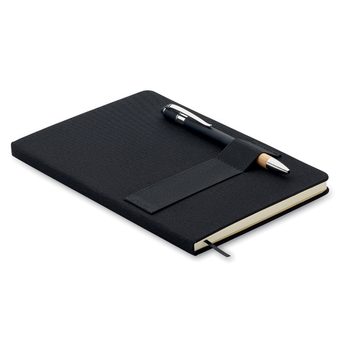 Carnet promotionnel rPET A5 avec stylo NOTA Noir