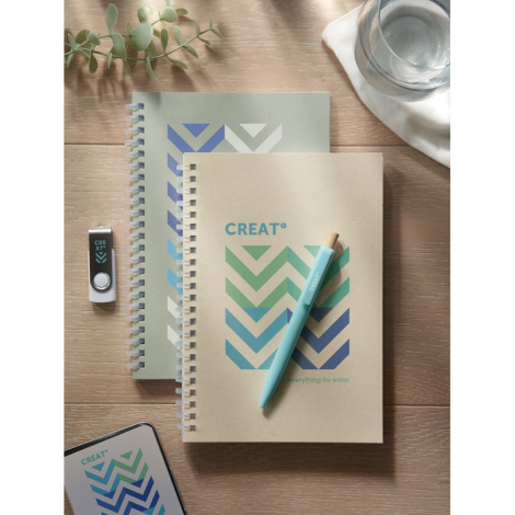 Cahier personnalisé A5 en carton recyclé RECARNOTE
