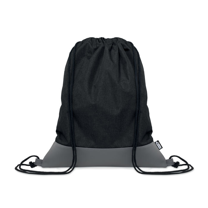 Sac à cordon publicitaire en PU RPET 2 tons LIBAG Noir