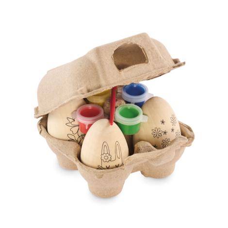 Set personnalisé de peinture sur œufs en bois EISET