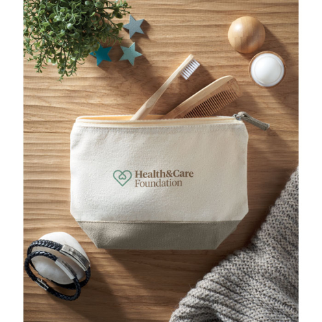 Trousse personnalisable en coton bicolore 340g 