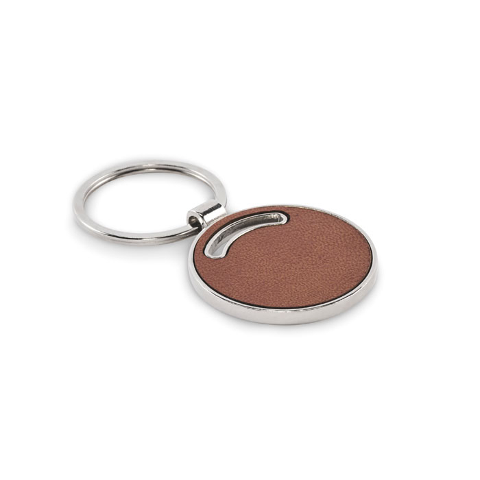 Porte-clés rond à personnaliser LIRCLE Marron