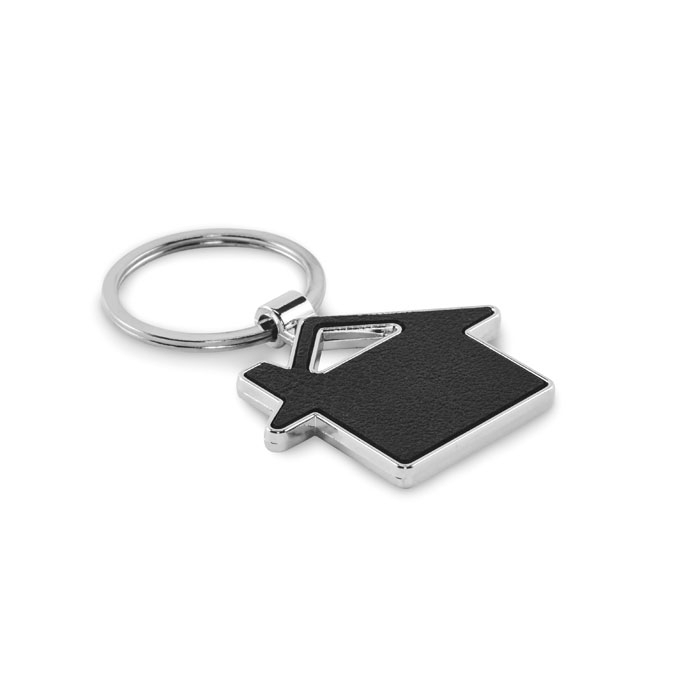 Porte-clés promotionnel en forme de maison LOUSE Noir