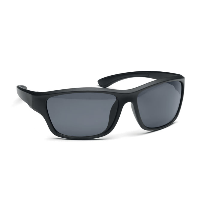 Lunettes de sport publicitaires verres miroir UV400 YUMA Noir