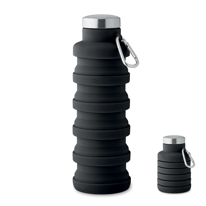 Bouteille publicitaire pliable 500ml KOLAPSI Noir