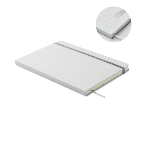 Carnet A5 coloré promotionnel recyclé ROUTE WHITE