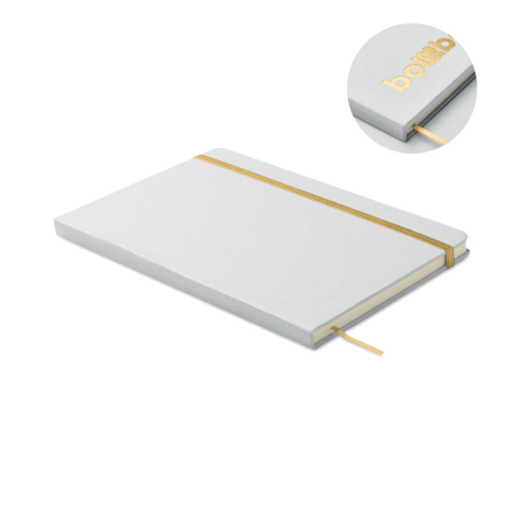 Carnet A5 coloré promotionnel recyclé ROUTE WHITE