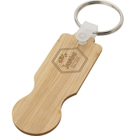 Porte-clés jeton en bambou à personnaliser Ronan