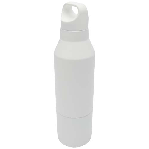 Bouteille recyclée personnalisée 600ml et gobelet 300ml Odessy Blanc