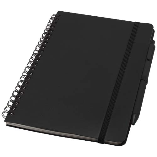 Carnet recyclé publicitaire A5 avec stylo Thalaasa Noir