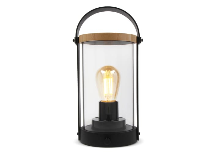 Lampe publicitaire Edison en bambou Noir