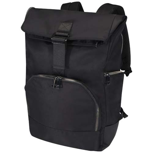 Sac à dos rolltop publicitaire recyclé GRS écran 15" Rhine Noir