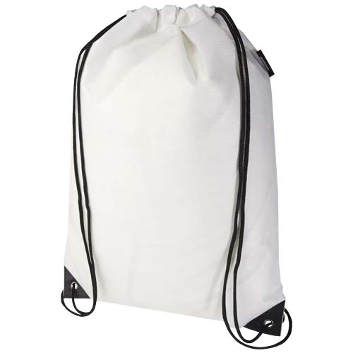 Gym-bag non tissé recyclé GRS à personnaliser 5L Evergreen Blanc