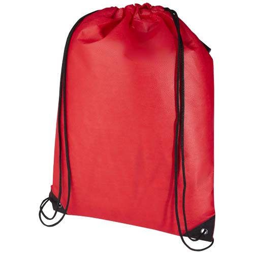 Gym-bag non tissé recyclé GRS à personnaliser 5L Evergreen Rouge