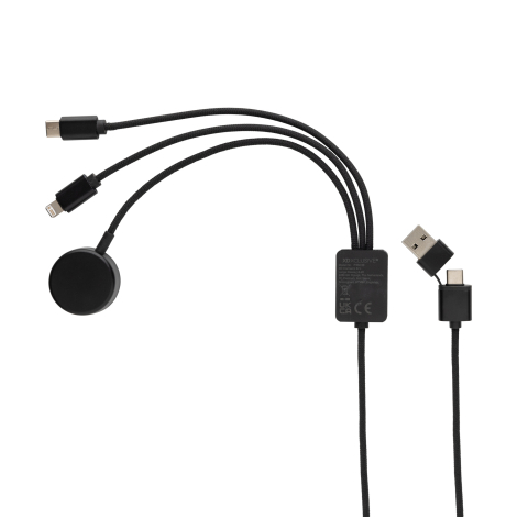 Câble 6en1 personnalisé et chargeur de montre rPET 120cm Terra