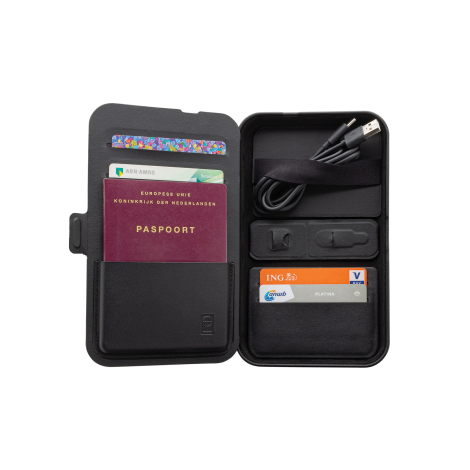 Étui publicitaire de voyage avec chargeur PU RCS Swiss Peak