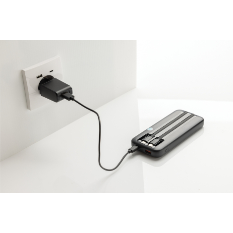 Powerbank 10.000mAh recyclé personnalisable avec câbles Turbopack