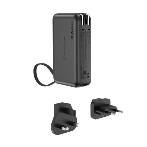 Chargeur hybride 65W 10 000 mAh recyclé personnalisable Eureka