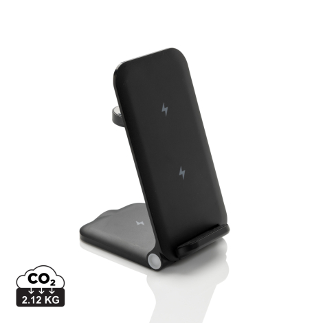 Chargeur recyclé 15W 3 en 1 à personnaliser Powerpal