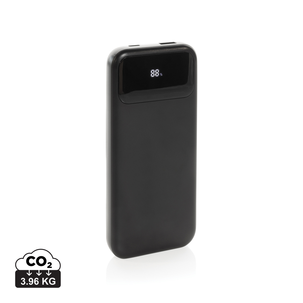 Powerbank 10.000mAh recyclé personnalisable avec câbles Turbopack Noir
