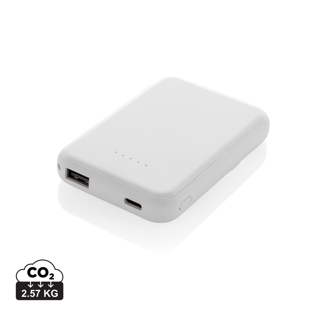 Batterie de secours recyclée 5000mAh et 5W personnalisée Stellar Blanc