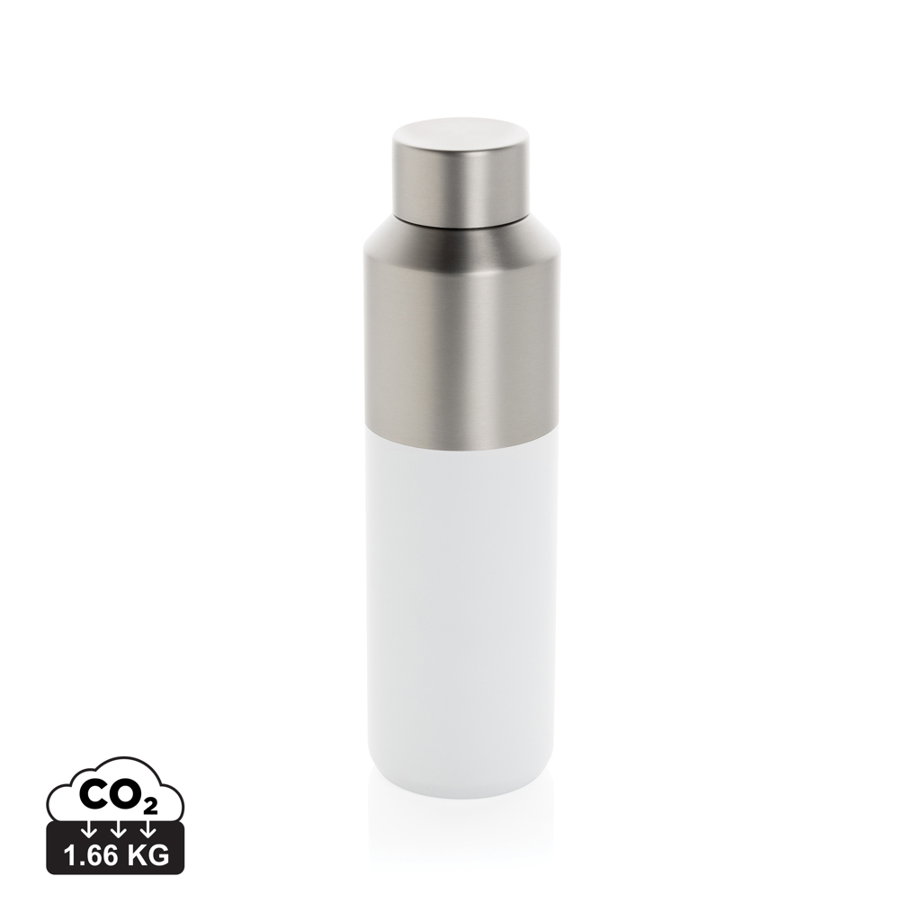 Bouteille publicitaire 600ml en acier recyclé RCS Fluid Blanc