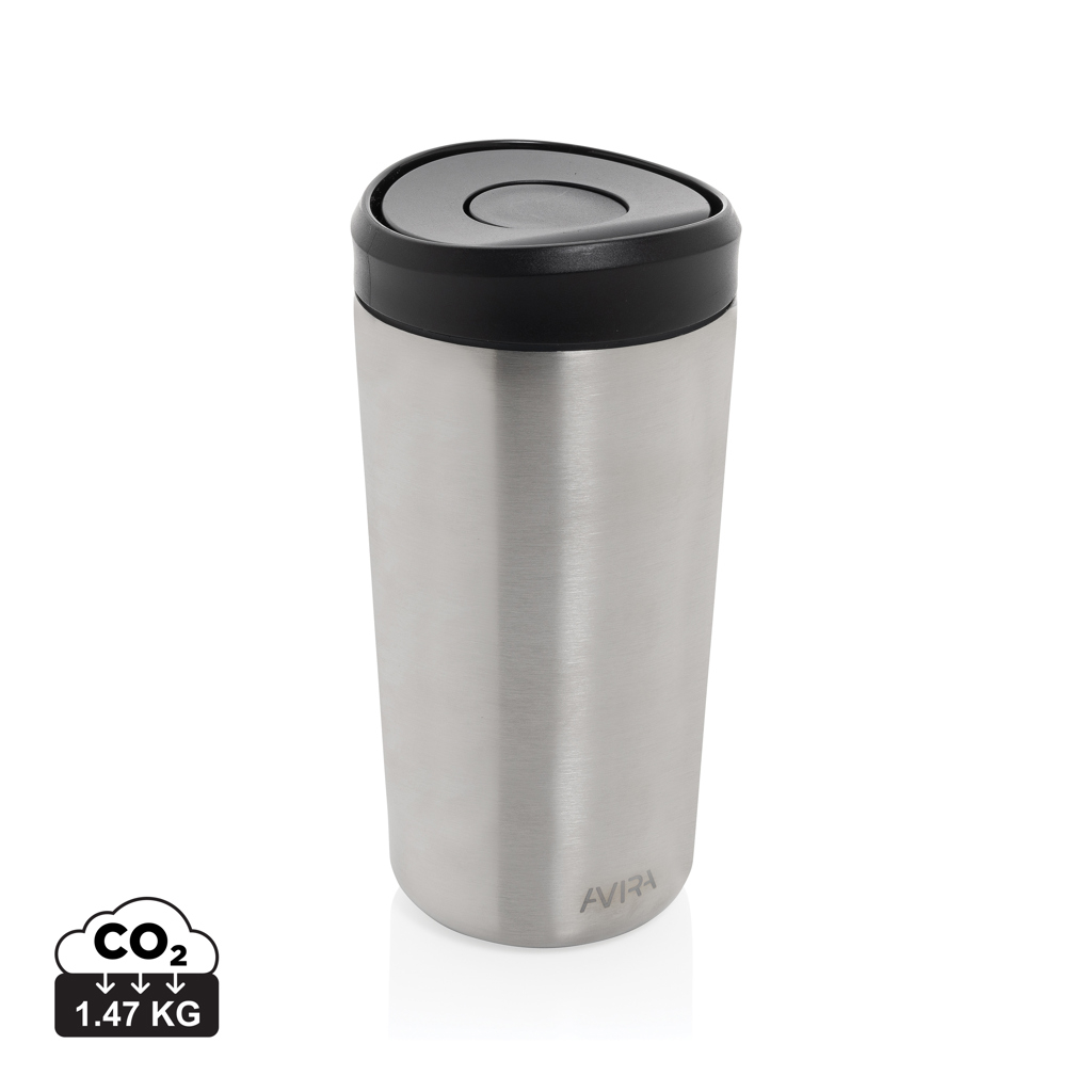 Mug en acier recyclé RCS 400ml à personnaliser Avira Alix Argent