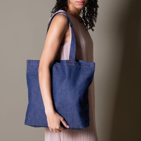Sac personnalisé denim recyclé 280g poche intérieure DALLAS
