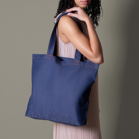 Sac personnalisé denim recyclé 280g poche intérieure DALLAS