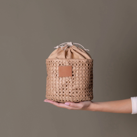 Bourse cadeau en papier raphia à personnaliser TURRON