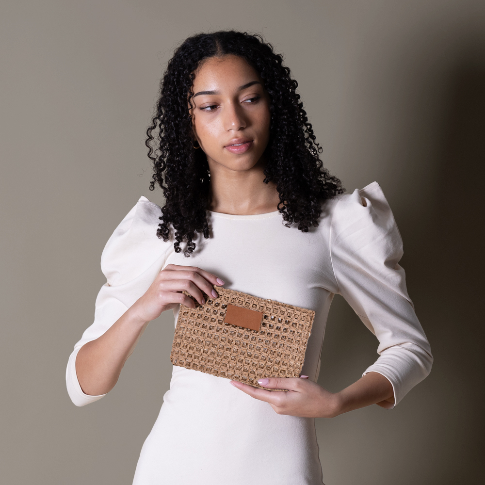 Trousse promotionnelle en papier raphia LEZA Marron