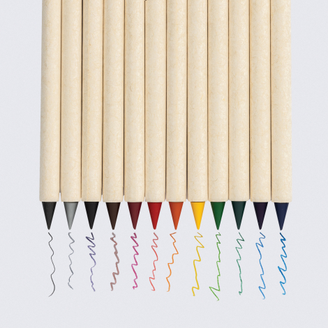 Set publicitaire de 12 crayons de couleur GRS Infinity Micki