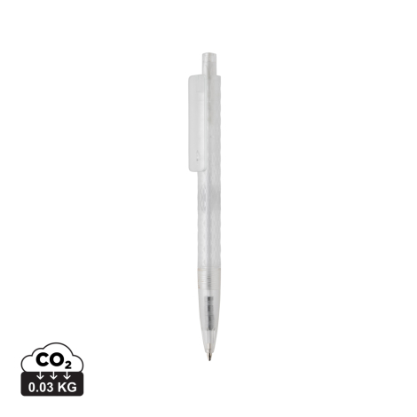 Stylo promotionnel X3 en plastique givré recyclé GRS
