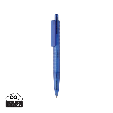 Stylo promotionnel X3 en plastique givré recyclé GRS
