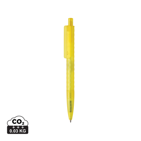 Stylo promotionnel X3 en plastique givré recyclé GRS