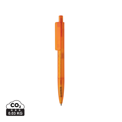 Stylo promotionnel X3 en plastique givré recyclé GRS