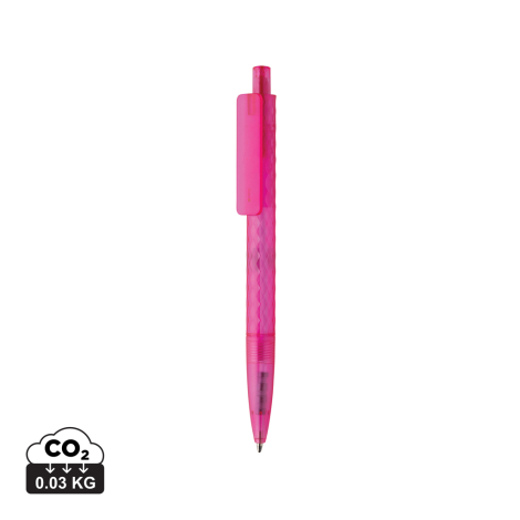 Stylo promotionnel X3 en plastique givré recyclé GRS