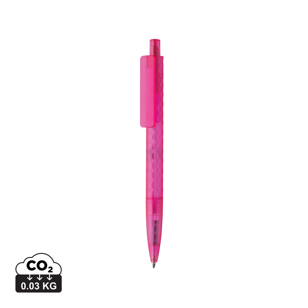 Stylo promotionnel X3 en plastique givré recyclé GRS Rose