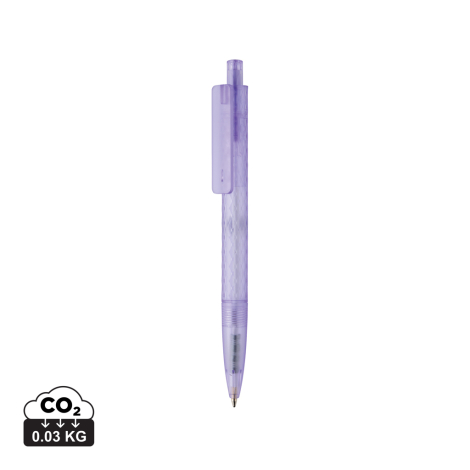 Stylo promotionnel X3 en plastique givré recyclé GRS