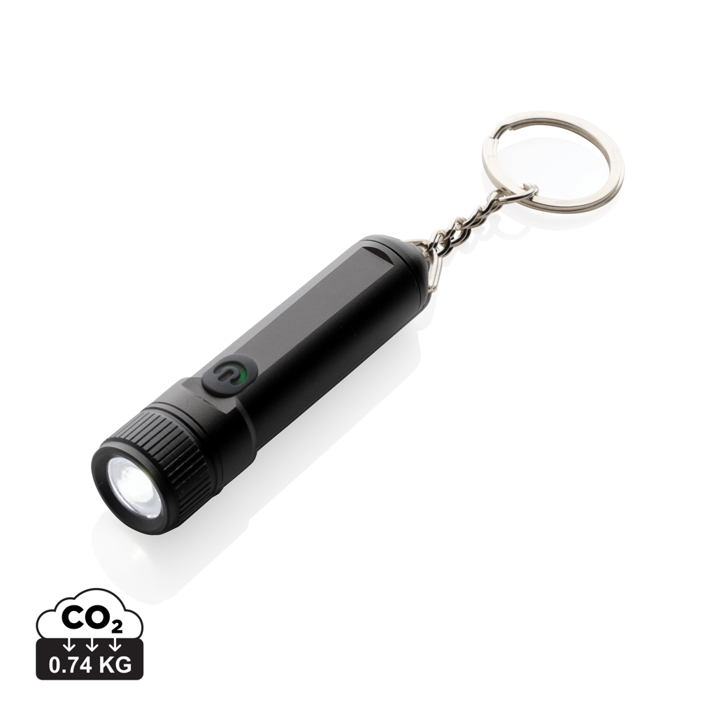 Porte-clés torche rechargeable à personnaliser Gear X Noir