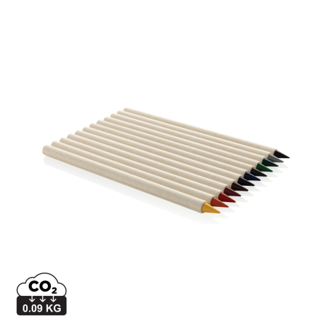 Set publicitaire de 12 crayons de couleur GRS Infinity Micki