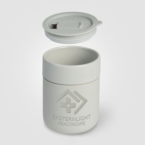 Mug avec couvercle en céramique personnalisable - Obsidian 295 ml