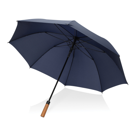 Parapluie 30" personnalisé poignée acacia et rPET Aware™ Tony