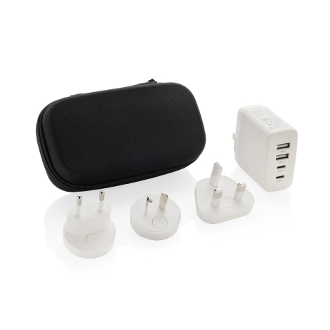 Chargeur de voyage personnalisable recyclé TravelCharge Pro